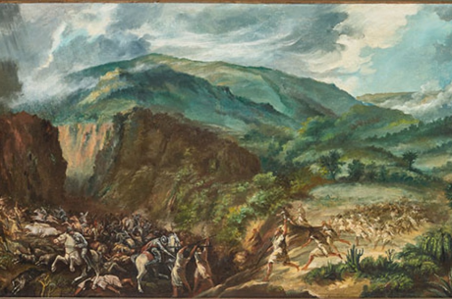 Gumersindo Robayna. La batalla de Acentejo (ca. 1880) Real Academia Canaria de Bellas Artes de San Miguel Arcángel
