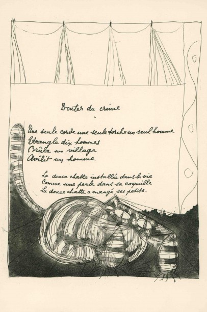 Fragmento del libro "Poésie et vérité 1942", ilustrado por Óscar Domínguez en 1947.