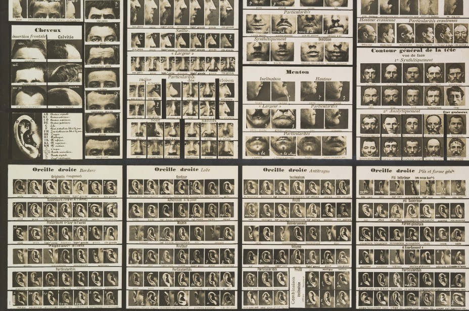 Tableau synoptic des traits physionomiques pour servir à l'étude du “portrait parlé. 1909, de Alphonse Bertillon. Fotografía de Heritage ImageHulton Archive a través de Getty Images